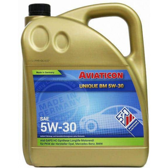 ძრავის ზეთი Unique BM 5W-30 4 ლ ავტო მაღაზია, ზეთები და დანამატები Finke AVIATICON Unique BM არის სინთეთიკური ზეთი, განკუთვნილია ბენზინის და დიზელის ავტომობილებისთვის. ძრავის ზეთი Unique BM 5W-30 4 ლ