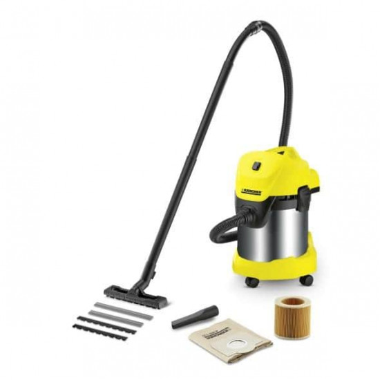 მტვერსასრუტი KARCHER WD 3 1000W ავტო მაღაზია, ავტომობილის მოვლა მტვერსასრუტი KARCHER WD 3 Premium 1000W (1. მტვერსასრუტი KARCHER WD 3 1000W
