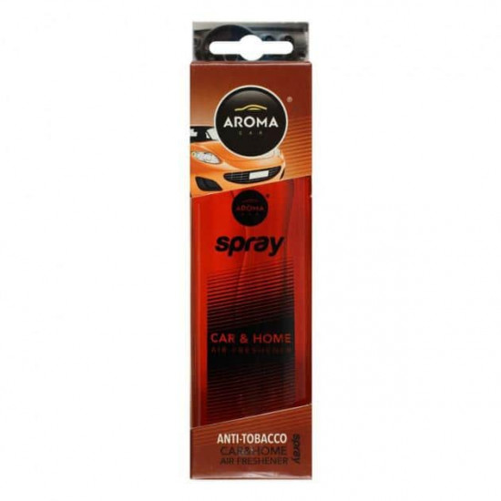 არომატიზატორი Aroma Car SPRAY Anti Tobacco 50მლ ავტო მაღაზია, ავტო აქსესუარები სპრეის არომატი ახალისებს ჰაერს და ხელს უშლის უსიამოვნო სუნს, როდესაც ინტენსიური არომატი გსურთ. არომატიზატორი Aroma Car SPRAY Anti Tobacco 50მლ
