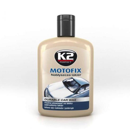 პოლიროლი საღებავის K2 Motofix K051 200 მლ ავტო მაღაზია, ავტოქიმია პოლიროლი საღებავის K2 Motofix K051 200 მლ სინთეთიკური ცვილის მაღალი შემცველობის წყალობით, საღებავი მისი დატანების შემდეგ იღებს ბზინვარებას და ხანგრძლივ დაცვას ტალახისგან, მჟავე წვიმებისგან, მარილისგან და მავნე ულტრაიისფერი გამოსხივებ პოლიროლი საღებავის K2 Motofix K051 200 მლ