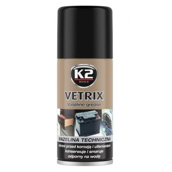 საპოხი K2 Vetrix B400 140 მლ ავტო მაღაზია, ზეთები და დანამატები საპოხი K2 Vetrix B400 140 მლ K2 Vetrix B400 იცავს ლითონის ზედაპირს კოროზიისგან, ინარჩუნებს და ზეთავს პლასტმასის და რეზინის დეტალებს. საპოხი K2 Vetrix B400 140 მლ