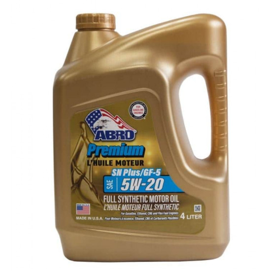 ძრავის ზეთი Full Synthetic Sae 5W-20 4 ლ ავტო მაღაზია, ზეთები და დანამატები Abro Premium Full Synthetic უზრუნველყოფს ყველა თანამედროვე ბენზინის ძრავების შესანიშნავ დაცვას და ახანგრძლივებს ექსპლუატაციის რესურსს. ძრავის ზეთი Full Synthetic Sae 5W-20 4 ლ