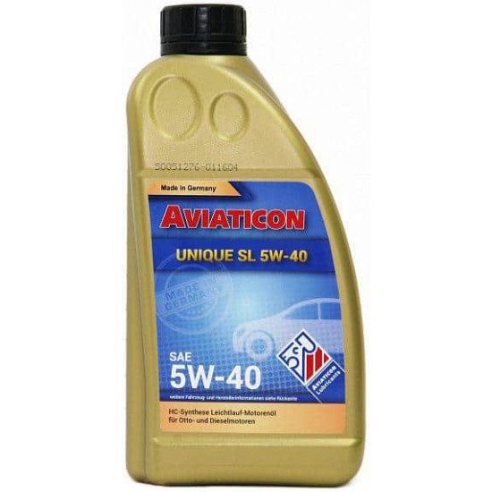 ძრავის ზეთი Unique SL 5W-40 1 ლ ავტო მაღაზია, ზეთები და დანამატები Finke AVIATICON Unique SL არის სინთეთიკური ზეთი ხახუნის დაბალი კოეფიციენტით, განკუთვნილია ბენზინის და დიზელის ავტომობილებისთვის. ძრავის ზეთი Unique SL 5W-40 1 ლ
