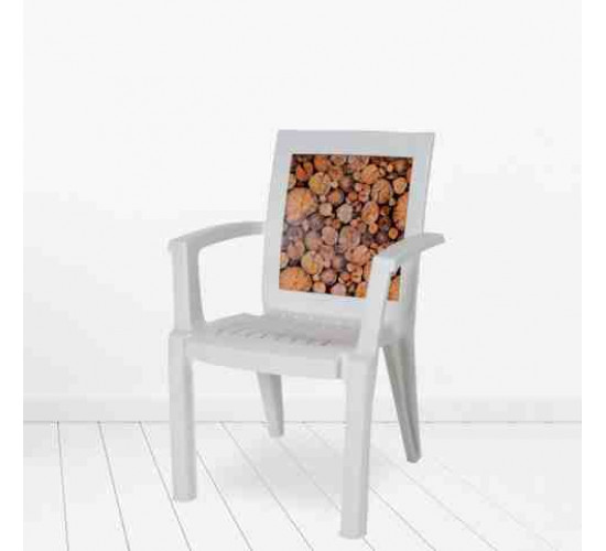 სკამი პატერნით MELISA CT006-D თეთრი