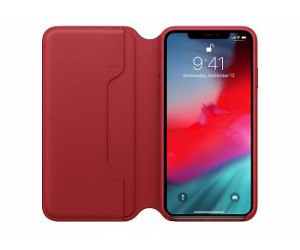 მობილურის ჩასადებები/ქეისები IPHONE XS MAX LEATHER FOLIO (MRX32ZM/A) RED