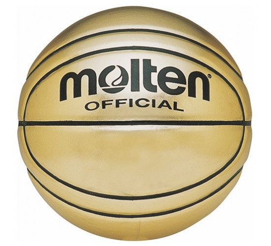 კალათბურთის ბურთი MOLTEN BG-SL7 სუვენირი, სინთ. ტყავი, ოქროსფერი