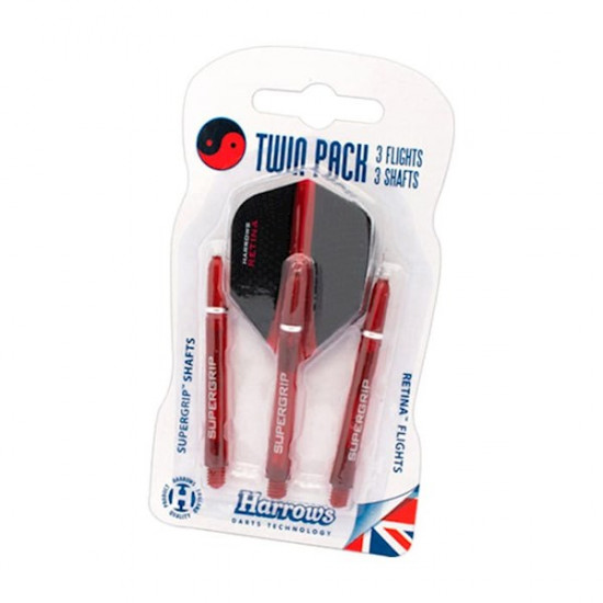 დარტსის ბუმბული და კუდი HARROWS SUPERGRIP + RETINA TWIN PACK სპორტი და ფიტნესი, სპორტი და აქსესუარები დარტსის ბუმბული და კუდი HARROWS SUPERGRIP plus RETINA TWIN PACK