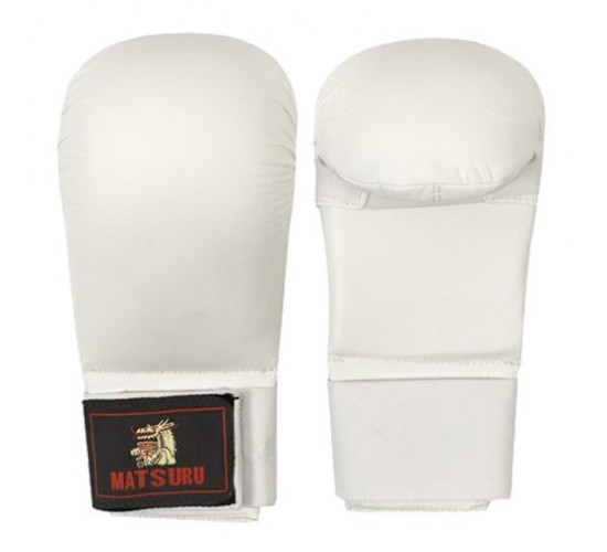 კარატის ხელთათმანები Karate gloves MATSURU cotton thickness 1cm 100% cotton L white
