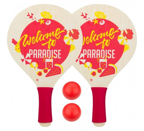 სანაპიროს ჩოგბურთის ნაკრები SCHREUDERS FOAM GRIP PARADISE 63BE ყვითელი - წითელი
