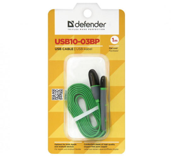 USB cable USB10-03BP green MicroUSB Lightning 1m