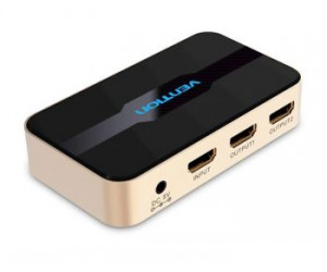 ACBG0 1 In 2 Out HDMI Splitter Gold