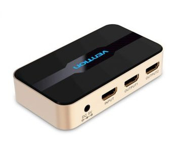 ACBG0 1 In 2 Out HDMI Splitter Gold