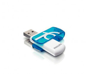 მეხსიერება USB 2.0 16GB Vivid Edition Blue Philips