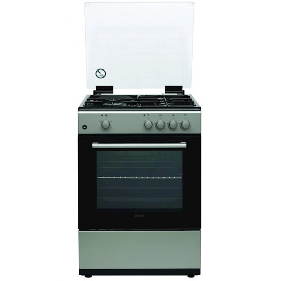 გაზქურაგაზქურა VESTEL F66E31X Grey/Black მსხვილი ტექნიკა ბრენდი: Vestelმოდელი: F66E31Xფერი: ნაცრისფერი/შავიზედაპირის ტიპი: შავი ემალიქურების რაოდენობა: 3 გაზის კონფორა+ 1 ელექტრონაპერწკალი: კისადგარი გისოსი: ემალირებული მეტალიღუმელი: კომბინირებულიგაზ-კონტროლი: კინათურა: კიკომპლექტაცია: 2 ემალირებულ გაზქურაგაზქურა VESTEL F66E31X Grey-Black