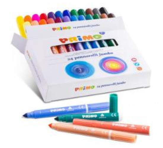 ფლომასტერების ნაკრები Set with 24 jumbo felt-tip pens 604JUMBO24 PRIMO