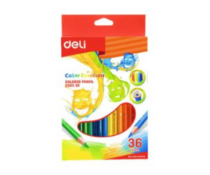 ფერადი ფანქრები 36 ფერი (სამკუთხა) Deli Stationery