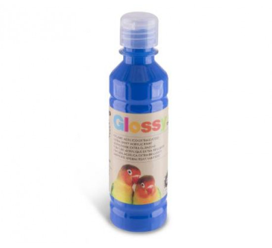 აკრილის საღებავი GLOSSY acrylic paint, bottle 250 ml with flow-control cap, CYAN 501. 428TAG250501 PRIMO