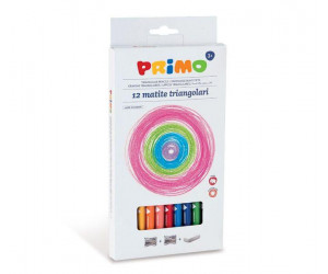 ფერადი ფანქრების შეკვრა Set with 12 Maxi coloured pencils with triangular section 518MAXITRIS12fsc PRIMO