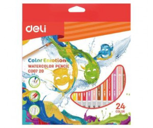 ფერადი ფანქრები(აკვარელის) Deli Stationery 24 ფერი Color Emotion