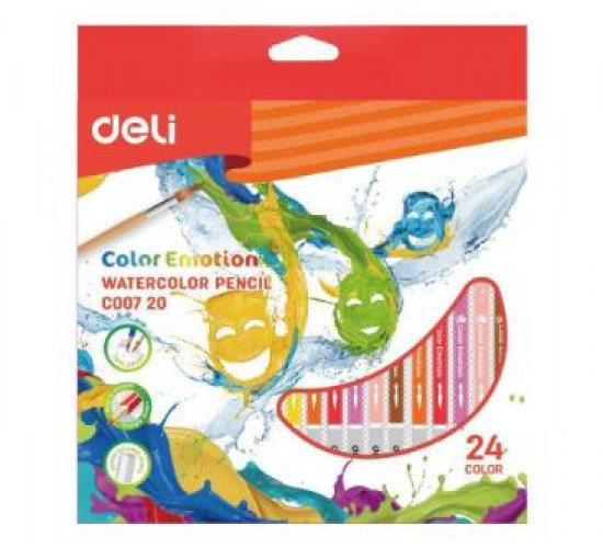 ფერადი ფანქრები(აკვარელის) Deli Stationery 24 ფერი Color Emotion