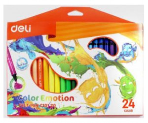 ფლომასტერების ნაკრები რბილი წვერით Deli Stationery 24 ფერი