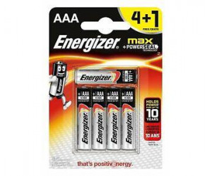 Energizer Alkaline Power AAA ელემენტი 4 plus1