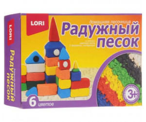 ქვიშა-პლასტელინი Lori "Радужный песок", 6ფ, 840გრ, Пт-003