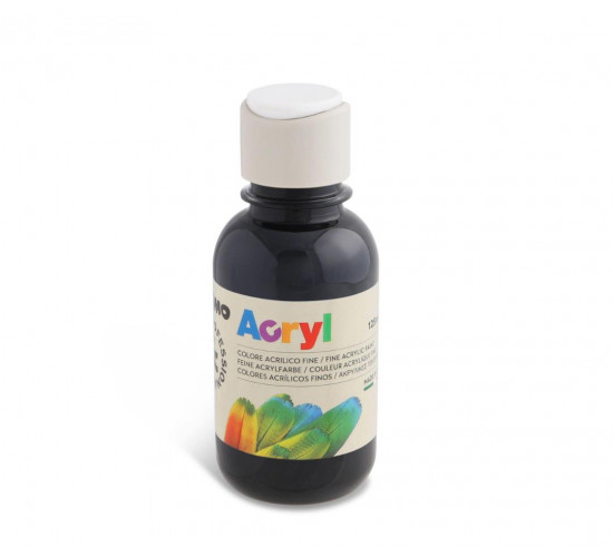 აკრილის საღებავი Fine acrylic paint bottle 125 ml Hobby Line BLACK 125800