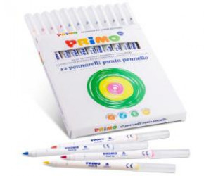 ფლომასტერების ნაკრები Fibre-tip pens, BRUSH tip, box of 12 pieces. 618BT12 PRIMO