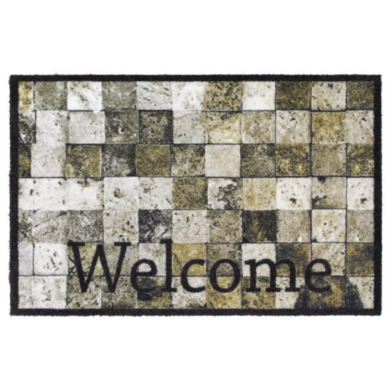 ფეხსაგები BV Prestige Welcome tiles 50x75 სახლი და ეზო, იატაკის საფარები ტექნიკური მახასიათებლები: • მწარმოებელი: Hamat BV ფიზიკური პარამეტრები: • მასალა: 100% პოლიამიდი • ქვესაგები: რეცხვადი ვინილი • ზომები: 50×75 სმ ფეხსაგები BV Prestige Welcome tiles 50x75