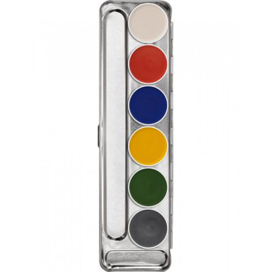 SUPRACOLOR INTERFERENZ PALETTE 6 COLORS სუნამო და კოსმეტიკა Supracolor Interferenz is an iridescent cream make-up, containing no metallic pigments, with pearlescent effects for creation of captivating make-up impressions. SUPRACOLOR INTERFERENZ PALETTE 6 COLORS