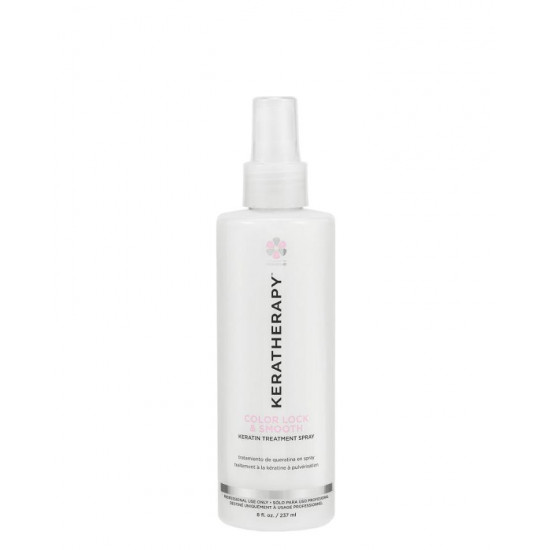 KERATHERAPY COLOR LOCK & SMOOTH KERATIN TREATMENT SPRAY სუნამო და კოსმეტიკა BENEFITS Locks in color and prevents color fading. KERATHERAPY COLOR LOCK & SMOOTH KERATIN TREATMENT SPRAY