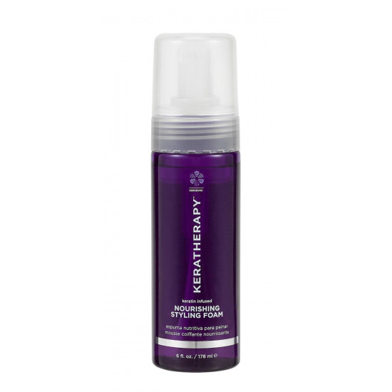 KERATHERAPY KERATIN INFUSED NOURISHING STYLING FOAM სუნამო და კოსმეტიკა BENEFITS Lightweight and workable styling foam Adds volume and body without residue Hydrates hair while adding thickness and definition KEY INGREDIENTS Sunflower Oil: Nourishing antioxidant helps to smooth and soften hair. KERATHERAPY KERATIN INFUSED NOURISHING STYLING FOAM