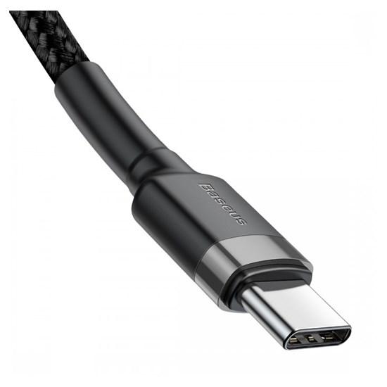 Cafule Series Cable Type-C 1M CATKLF-GG1/black მობილურის აქსესუარები, ტელეფონები ბრენდი: Baseus კაბელის ტიპი: male-male კონექტორები: Type C-Type C სიგრძე: 1000mm ტიპი: Cable ფერი: Grey/Black Cafule Series Cable Type-C 1M CATKLF-GG1-black