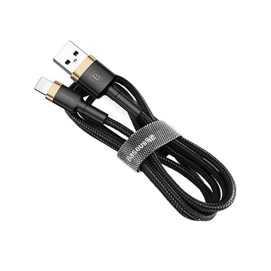 Kevlar USB Cable Lightning 2.4A 1m CALKLF-BV1 მობილურის აქსესუარები, ტელეფონები ბრენდი: Baseus კაბელის ტიპი: male-female კონექტორები: Lightning-USB სიგრძე: 1000mm ტიპი: Cable ფერი: Black/Gold Kevlar USB Cable Lightning 2.4A 1m CALKLF-BV1