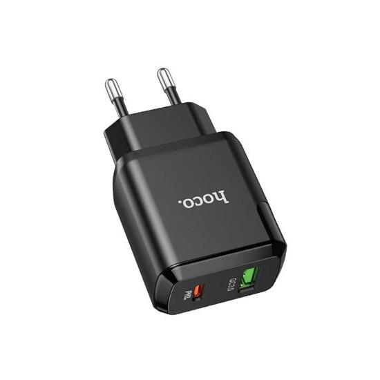 Favor Dual Port PD20W QC3.0 Charger N5 EU მობილურის აქსესუარები, ტელეფონები კომპლექტაცია: Adapter ბრენდი: Hoco ამპერაჟი: 2. Favor Dual Port PD20W QC3.0 Charger N5 EU
