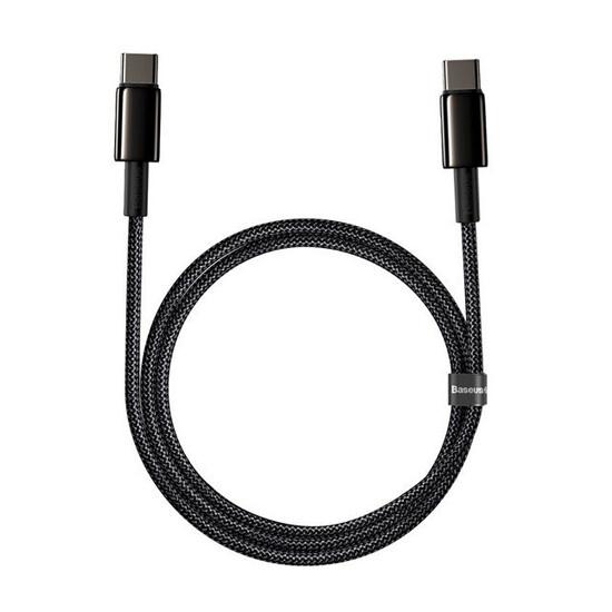 Tungsten Fast Charging Data Cable Type-C to Type-C 100W 1m მობილურის აქსესუარები, ტელეფონები ბრენდი: Baseus კაბელის ტიპი: male-male კონექტორები: Type C-Type C სიგრძე: 1000mm ტიპი: Cable ფერი: Black Tungsten Fast Charging Data Cable Type-C to Type-C 100W 1m