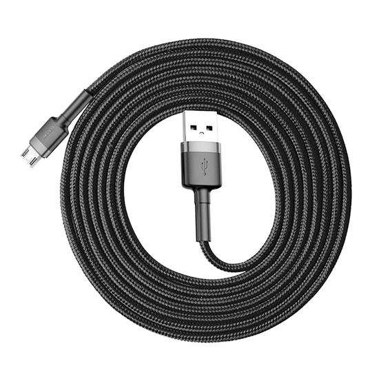 Cafule Cable Micro USB 1.5A 2m CAMKLF-CG1/Grey მობილურის აქსესუარები, ტელეფონები ბრენდი: Baseus კაბელის ტიპი: female-male კონექტორები: Micro USB-USB სიგრძე: 1500mm ტიპი: Cable ფერი: Black/Grey Cafule Cable Micro USB 1.5A 2m CAMKLF-CG1-Grey