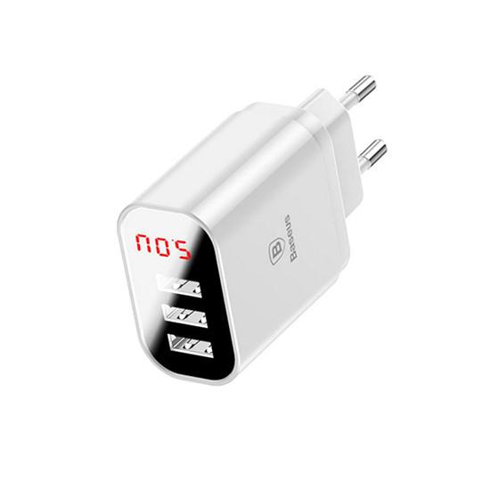 Mirror Digital Display 3 USB Travel Charger 3.4A EU CCALL-BH02 მობილურის აქსესუარები, ტელეფონები ბრენდი: Baseus კომპლექტაცია: Adapter ამპერაჟი: 2. Mirror Digital Display 3 USB Travel Charger 3.4A EU CCALL-BH02