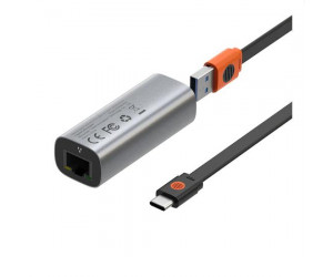 Steel Cannon Series USB A And Type-C Bidirectional Gigabit LAN Adapter CAHUB-AF0G Dark