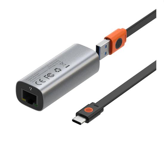 Steel Cannon Series USB A And Type-C Bidirectional Gigabit LAN Adapter CAHUB-AF0G Dark მობილურის აქსესუარები, ტელეფონები ბრენდი: Baseus ტიპი: HUB Steel Cannon Series USB A And Type-C Bidirectional Gigabit LAN Adapter CAHUB-AF0G Dark
