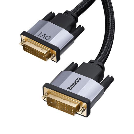 Enjoyment Series DVI Male To DVI Male Bidirectional Adapter Cable 1m მობილურის აქსესუარები, ტელეფონები ბრენდი: Baseus კაბელის ტიპი: male-male კონექტორები: DVI-DVI სიგრძე: 1000mm ტიპი: adapter ფერი: Grey Enjoyment Series DVI Male To DVI Male Bidirectional Adapter Cable 1m