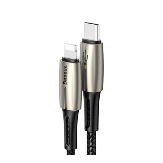 Waterdrop Data Cable Type-C To Lightning 1.3m CATLRD მობილურის აქსესუარები, ტელეფონები ბრენდი: Baseus კაბელის ტიპი: male-female კონექტორები: Type C-Lightning სიგრძე: 1300mm ტიპი: Cable ფერი: Black/Grey Waterdrop Data Cable Type-C To Lightning 1.3m CATLRD