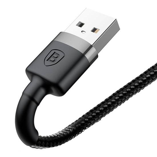 Kevlar USB Cable Lightning 2.4A 1m CALKLF-BG1/grey მობილურის აქსესუარები, ტელეფონები ბრენდი: Baseus კაბელის ტიპი: male-female კონექტორები: Lightning-USB სიგრძე: 1000mm ტიპი: Cable ფერი: Black/Grey Kevlar USB Cable Lightning 2.4A 1m CALKLF-BG1-grey
