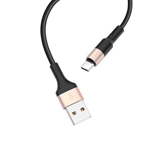 Xpress Charging Data Cable Type-C X26/Gold მობილურის აქსესუარები, ტელეფონები ბრენდი: Hoco კაბელის ტიპი: female-male კონექტორები: Type C-USB სიგრძე: 1000mm ტიპი: Cable ფერი: Black/Gold Xpress Charging Data Cable Type-C X26-Gold
