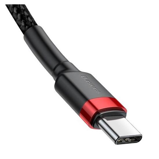 Cafule Series Cable Type-C 1M CATKLF-G91/black მობილურის აქსესუარები, ტელეფონები ბრენდი: Baseus კაბელის ტიპი: male-male კონექტორები: Type C-Type C სიგრძე: 1000mm ტიპი: Cable ფერი: Red/Black Cafule Series Cable Type-C 1M CATKLF-G91-black