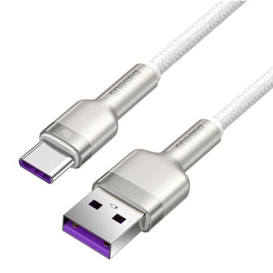 Cafule Series Metal Data Cable USB to Type-C 40W 1m CATJK-A02 მობილურის აქსესუარები, ტელეფონები ბრენდი: Baseus კონექტორები: Type C-USB სიგრძე: 1000mm ტიპი: Cable ფერი: White Cafule Series Metal Data Cable USB to Type-C 40W 1m CATJK-A02