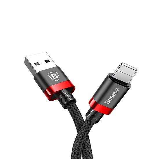 Kevlar USB Cable Lightning 2.4A 1m CALKLF-B19/red მობილურის აქსესუარები, ტელეფონები ბრენდი: Baseus კაბელის ტიპი: male-female კონექტორები: Lightning-USB სიგრძე: 1000mm ტიპი: Cable ფერი: Black/Red Kevlar USB Cable Lightning 2.4A 1m CALKLF-B19-red