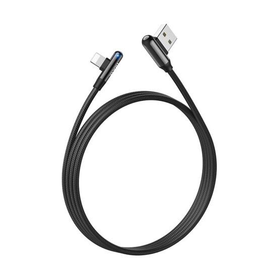 Excellent Elbow Charging Data Cable Lightning U77 მობილურის აქსესუარები, ტელეფონები ბრენდი: Hoco კაბელის ტიპი: male-male კონექტორები: Lightning-USB სიგრძე: 1200mm ტიპი: Cable ფერი: Black Excellent Elbow Charging Data Cable Lightning U77