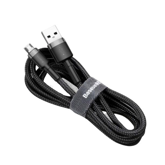 Cafule Cable Micro USB 2.4A 1m CAMKLF-BG1/black მობილურის აქსესუარები, ტელეფონები ბრენდი: Baseus კაბელის ტიპი: female-male კონექტორები: Micro USB-USB სიგრძე: 1000mm ტიპი: Cable ფერი: Grey/Black Cafule Cable Micro USB 2.4A 1m CAMKLF-BG1-black